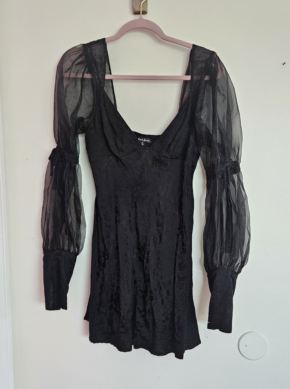 For Love and Lemons Gabrielle Puff Sleeve Dress Size M - Picture 3 of 6